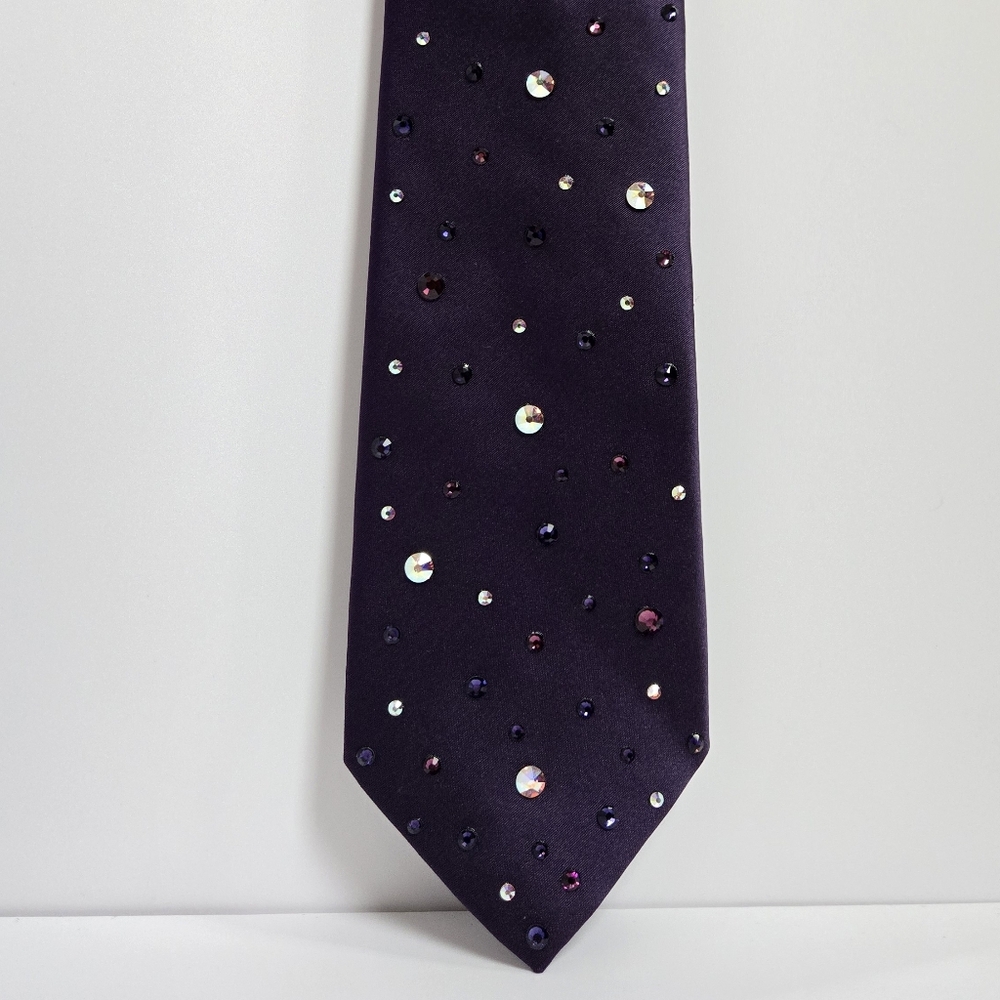 Dark Purple Swarovski Rhinestone Tie